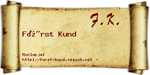 Fürst Kund névjegykártya